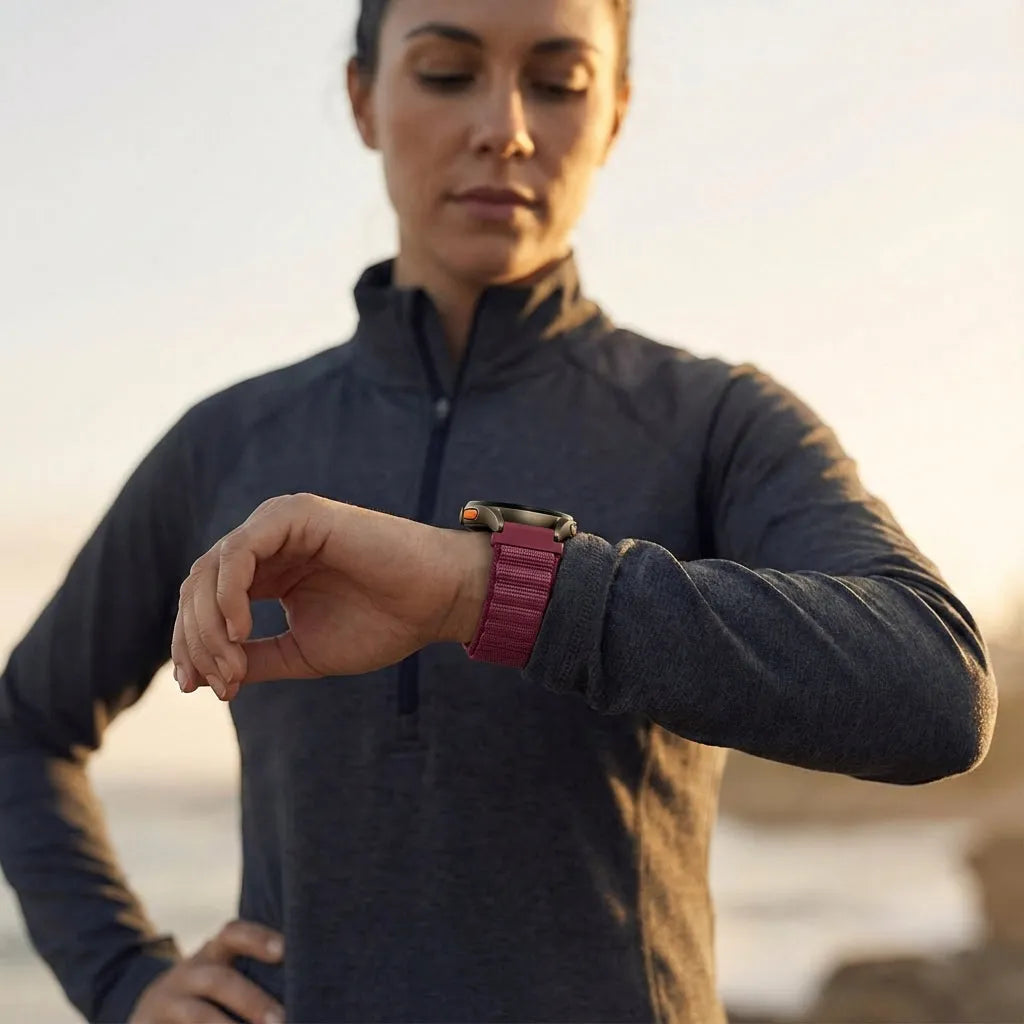 Bandz Coros Apex 42mm Alpine Nylon Strap (Rose-Red)