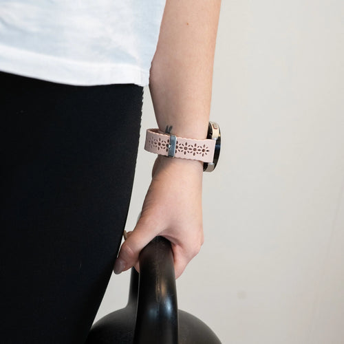 Bandz Coros Apex 2 siliconen band met bloemenpatroon (roze)