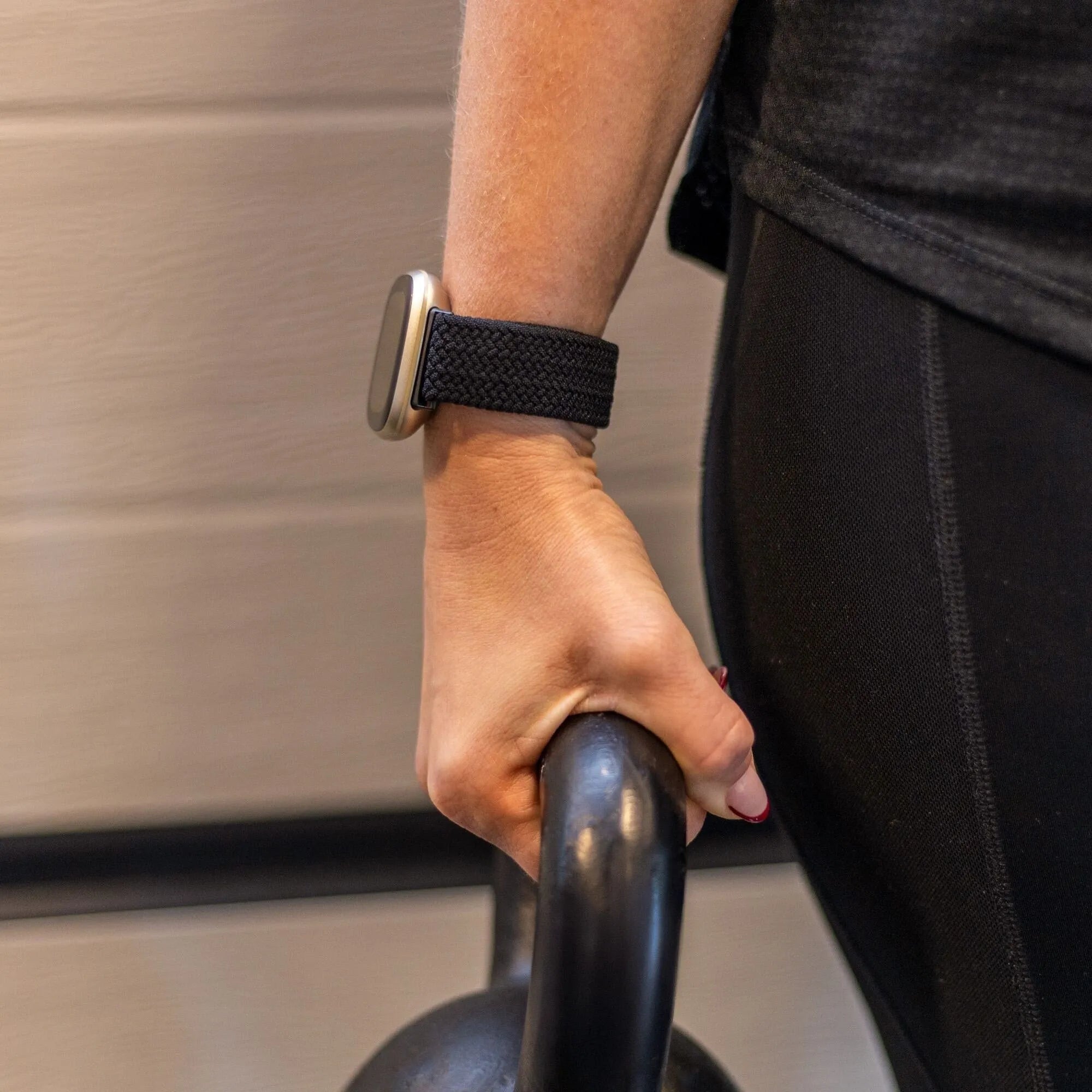 Fitbit Sense verstellbares geflochtenes Armband (Schwarz)