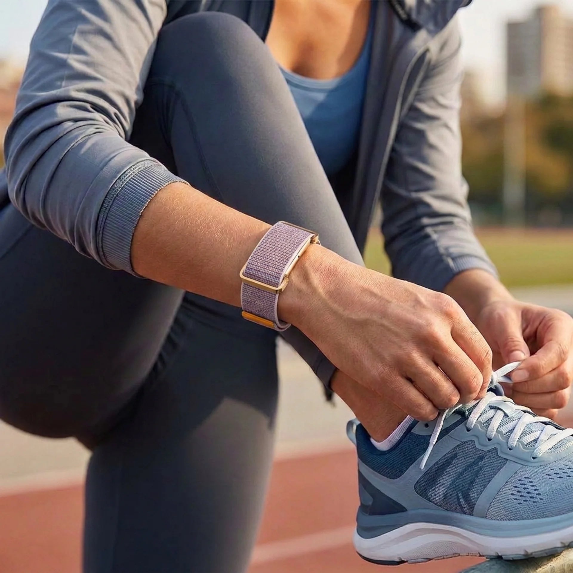 Correa nylon con marco Fitbit Air (rosa arena)