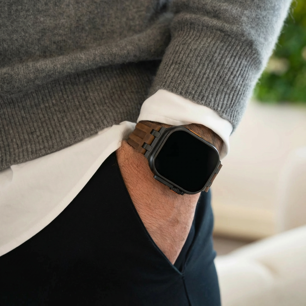 Apple Watch Ultra Solid Leather Strap (Bronze brown)