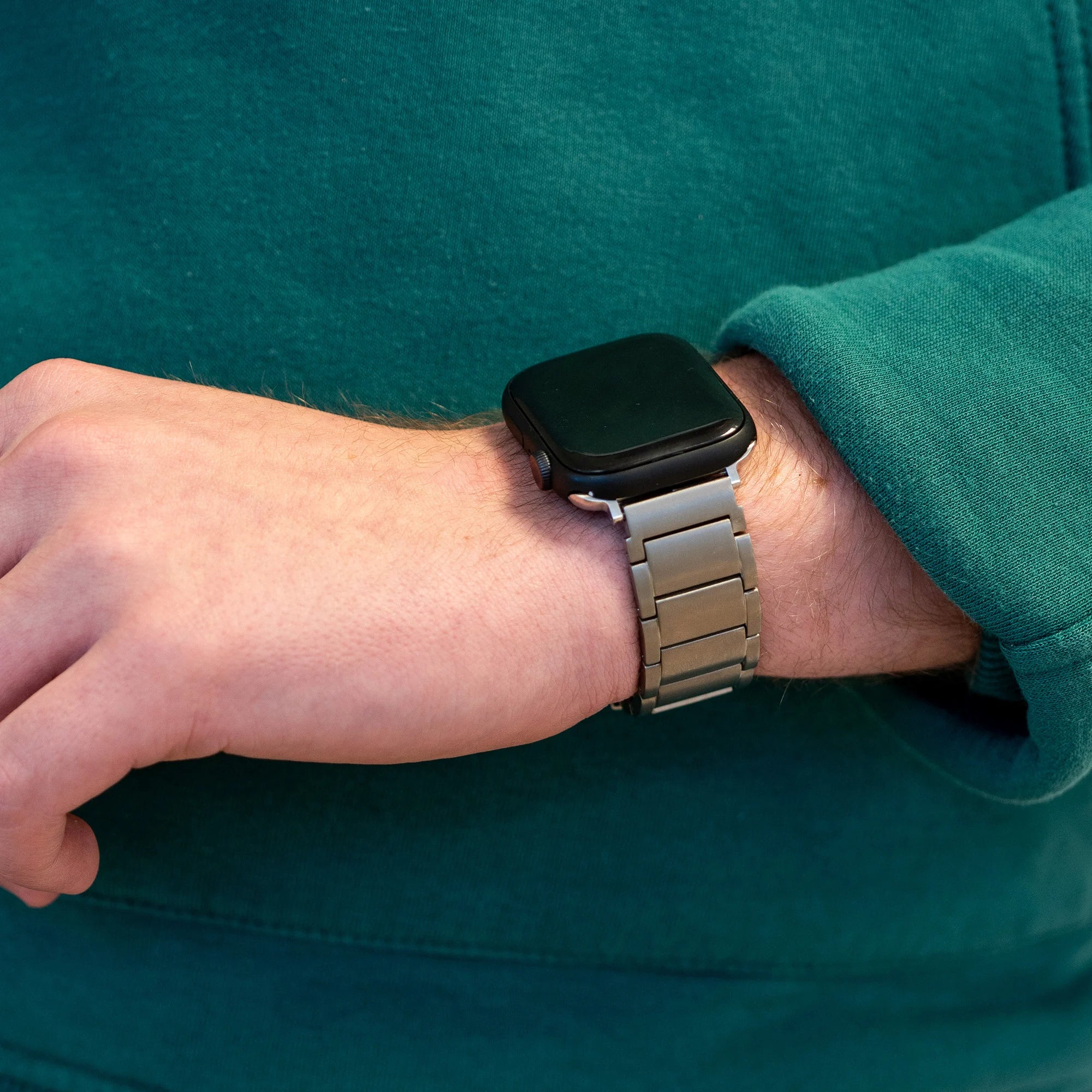 Bandz Apple Watch Ultra titanium band 'Classic' (zilver)