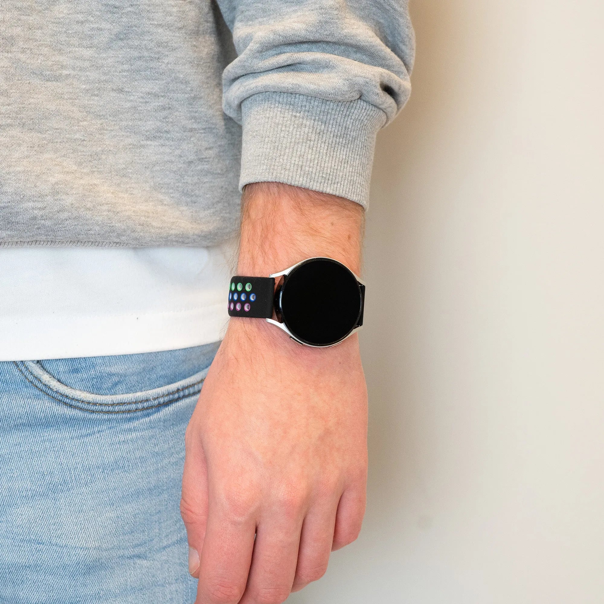 Bandz Amazfit Active 2 Sport Strap 'Deluxe' (Black/Colourful)