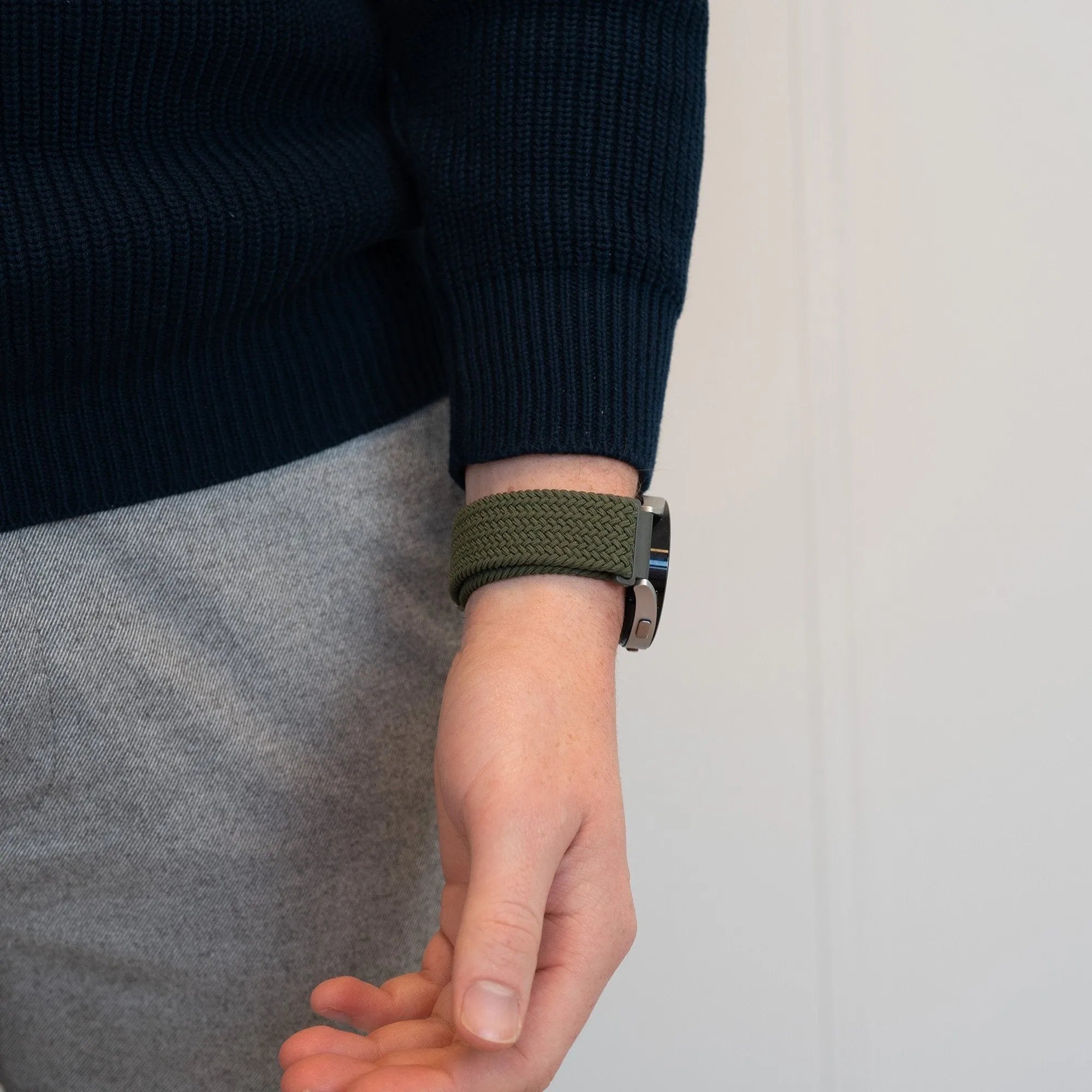Bandz Coros Apex 46mm Woven Nylon Strap (Olive Green)