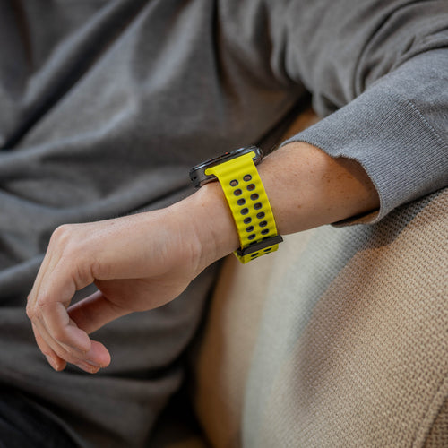 Samsung Galaxy Watch Ultra wave siliconen bandje (lime/donkergrijs)