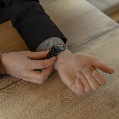 Bracelet cuir tissée Oppo Watch X2 (noir)