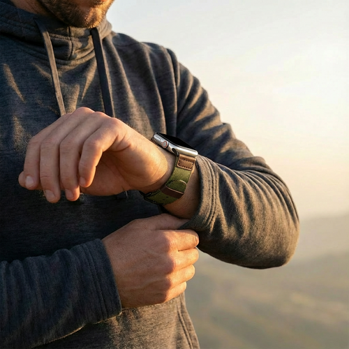 Bracelet canvas Apple Watch Ultra (vert militaire)