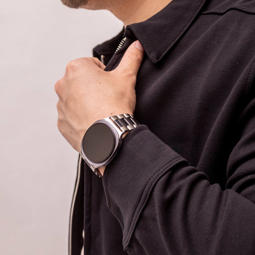 Bandz Samsung Galaxy Watch 8 Classic Steel Strap 'Classic' (Silver/Black)