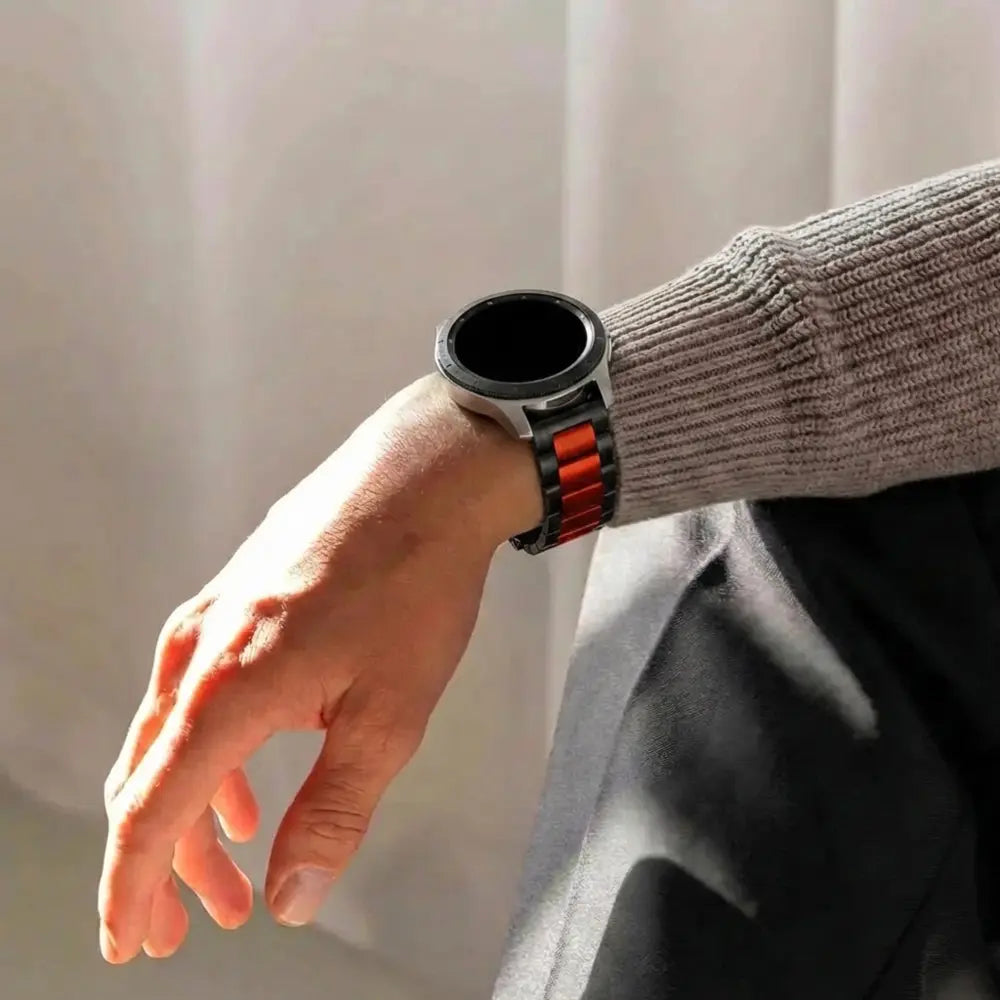 Garmin Venu 2 Stahlarmband (Schwarz/Rot)