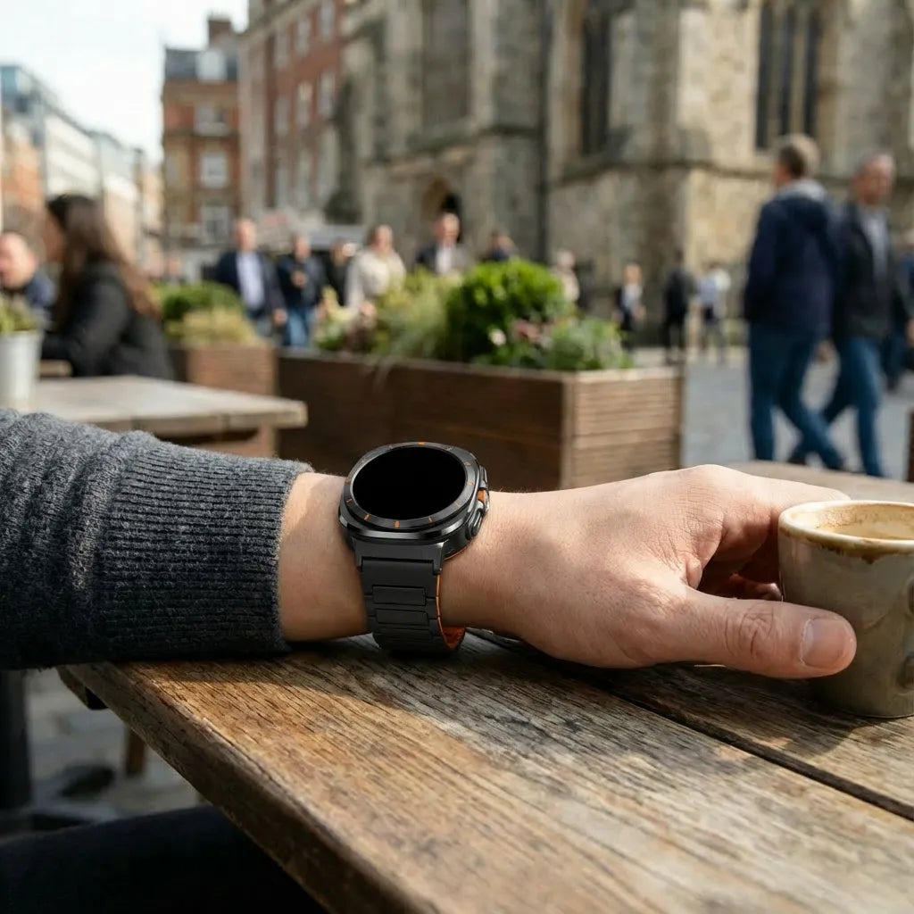 Bracelet en silicone magnétique Samsung Galaxy Watch Ultra (noir/orange)