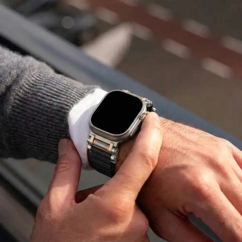 Bandz Apple Watch Nylon Strap 'Explorer' (Black with Titanium)