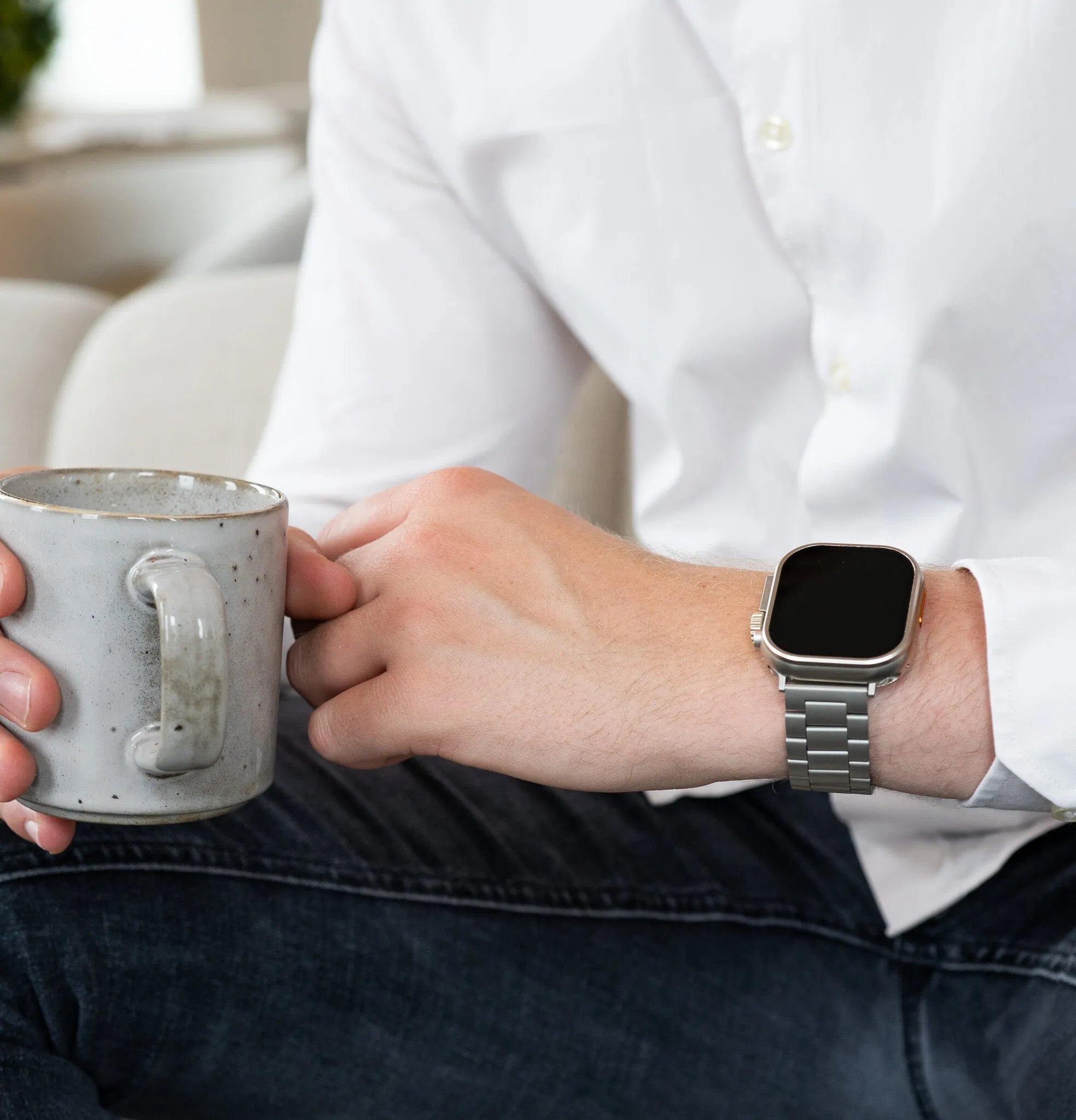 Bracelet acier Apple Watch (titane)