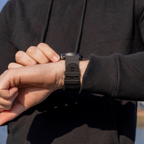 Correa silicona brillante Garmin Fenix 5x/6x (negro)