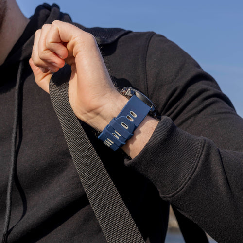 Correa deporte con hebilla Garmin Fenix ​​5x/6x (azul/gris)