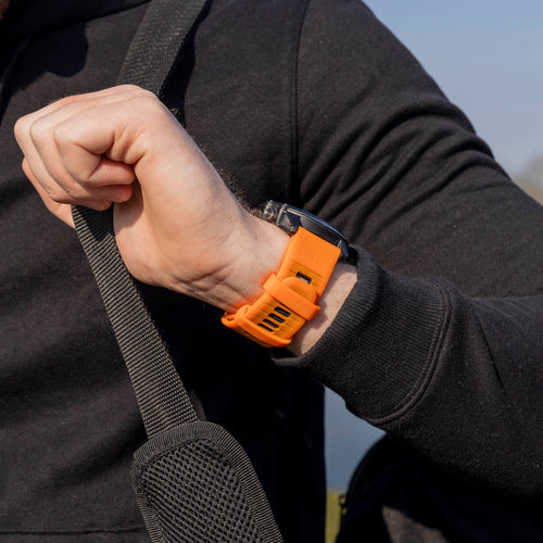 Garmin Quatix 3 / 6x / 7x Solar sport gesp band (oranje/zwart)