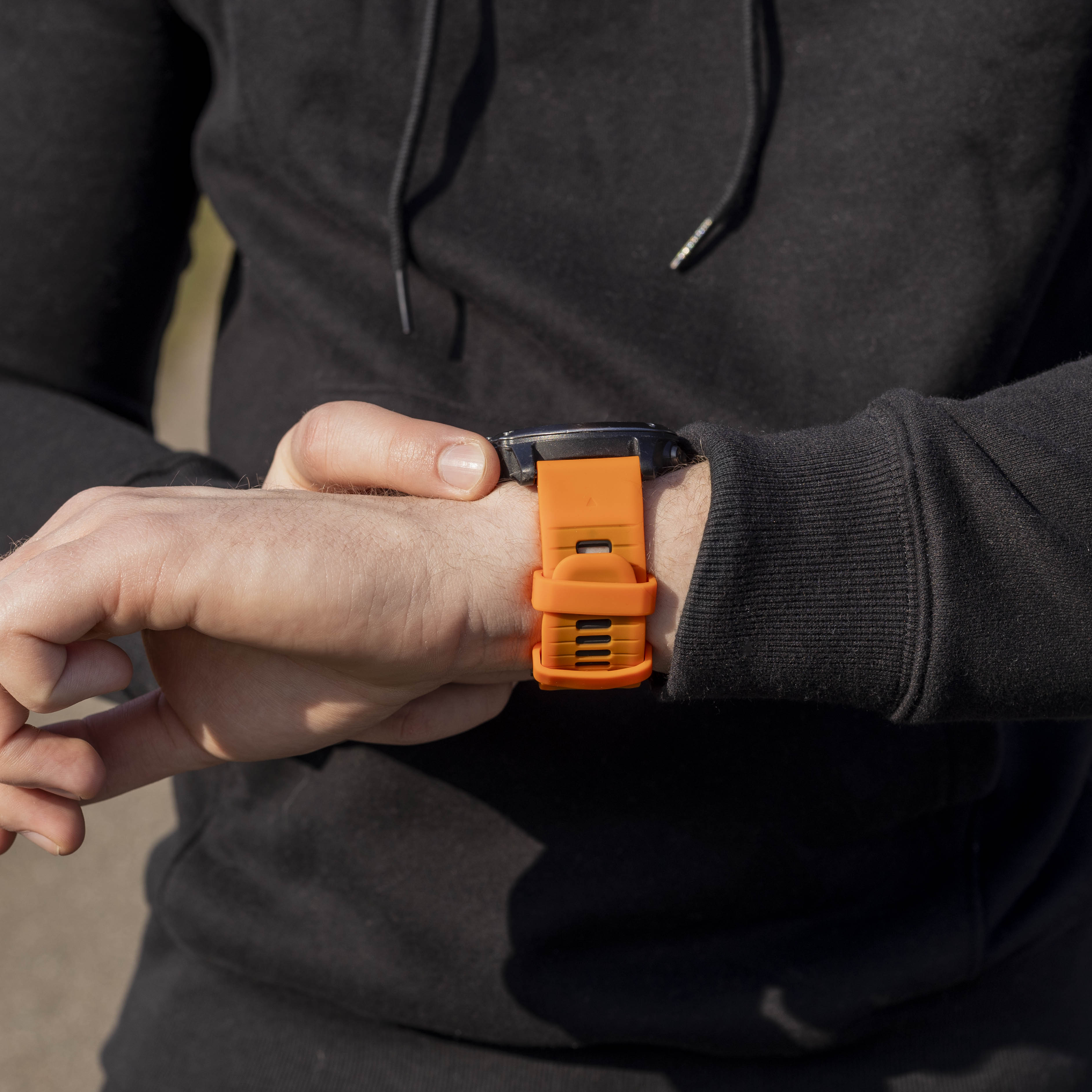 Garmin Fenix 5x / 6x Schnalle Sport Amrband (Orange/Schwarz)