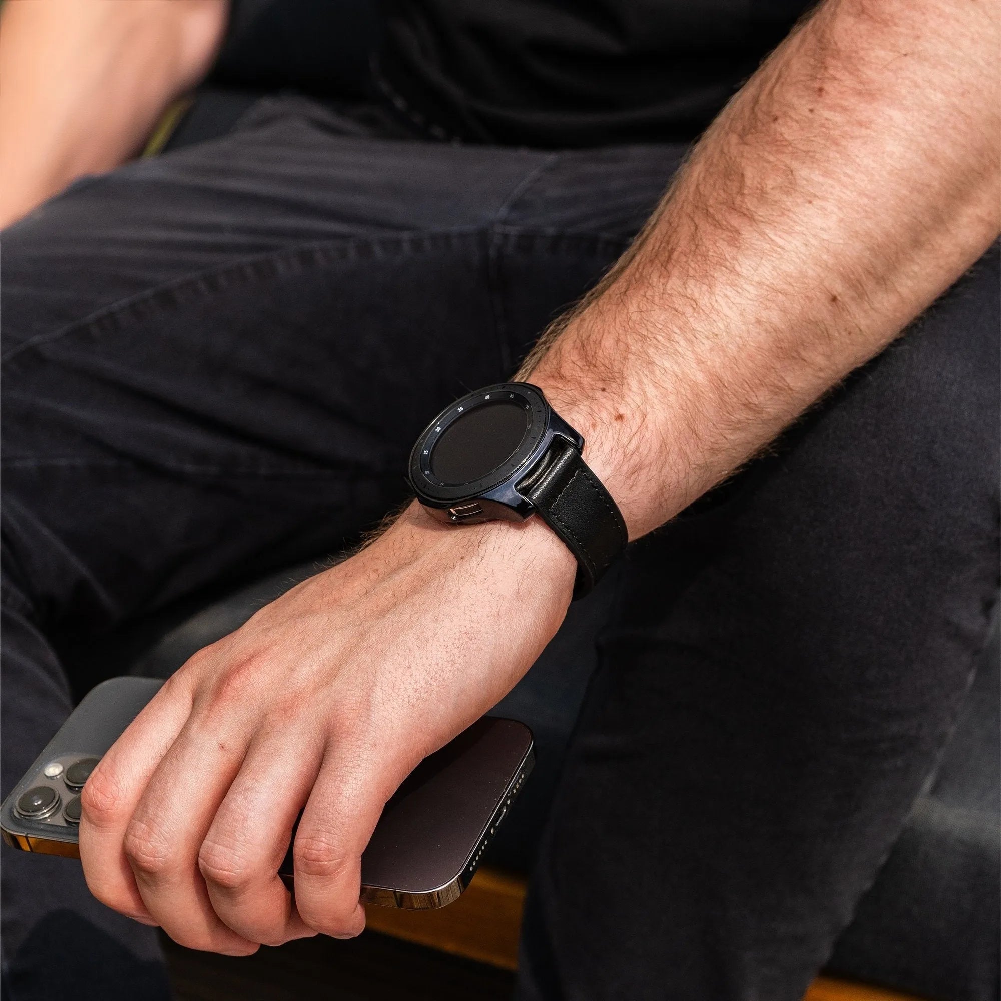 Correa cuero con hebilla Amazfit Balance 2 (negro)