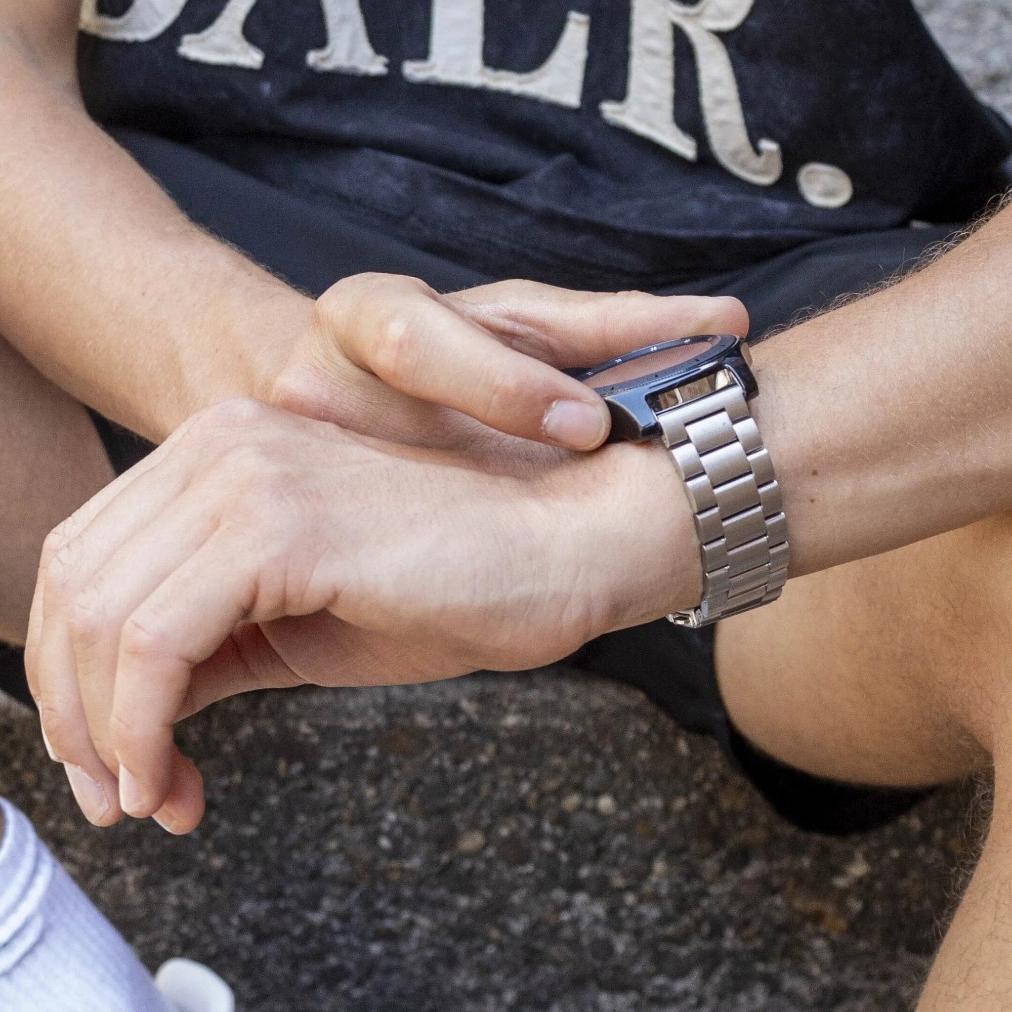 BALR Polar Grit X Pro Steel Link Strap (Silver)