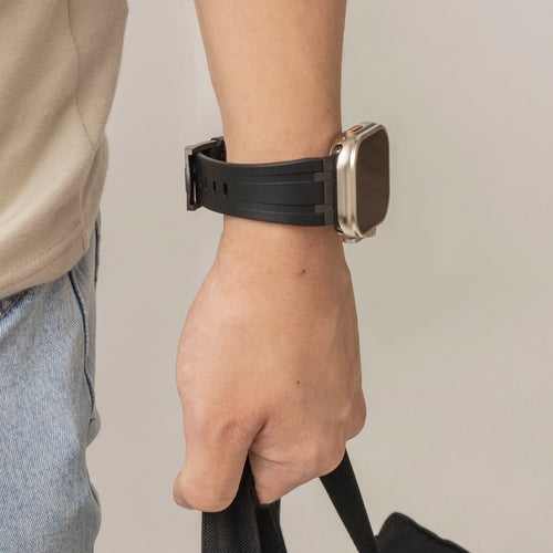 Apple Watch Ultra luxe liquid silicone band (zwart)