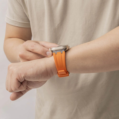 Apple Watch Luxury Liquid Silicone Strap (Orange/Black)