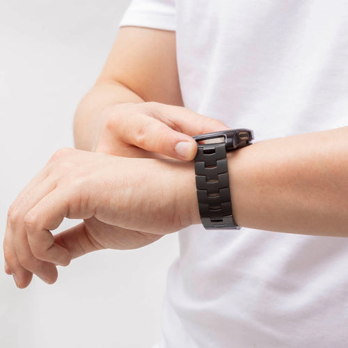 Bracelet titane grain (fermoir plat) Polar Grit X (noir)