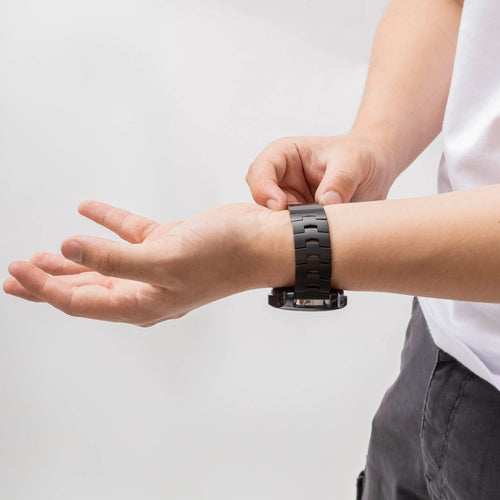Bracelet titane grain (fermoir plat) Polar Grit X (noir)