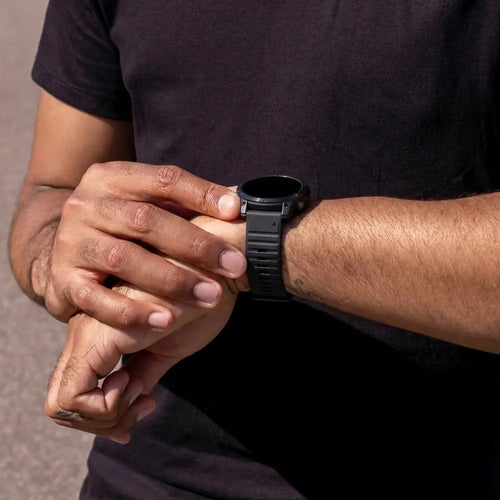 Garmin Fenix 5x / 6x Outdoor Silikonarmband (Schwarz)