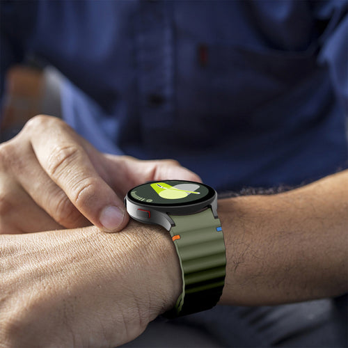 Wave Silicone Strap, army green, lifestyle photo