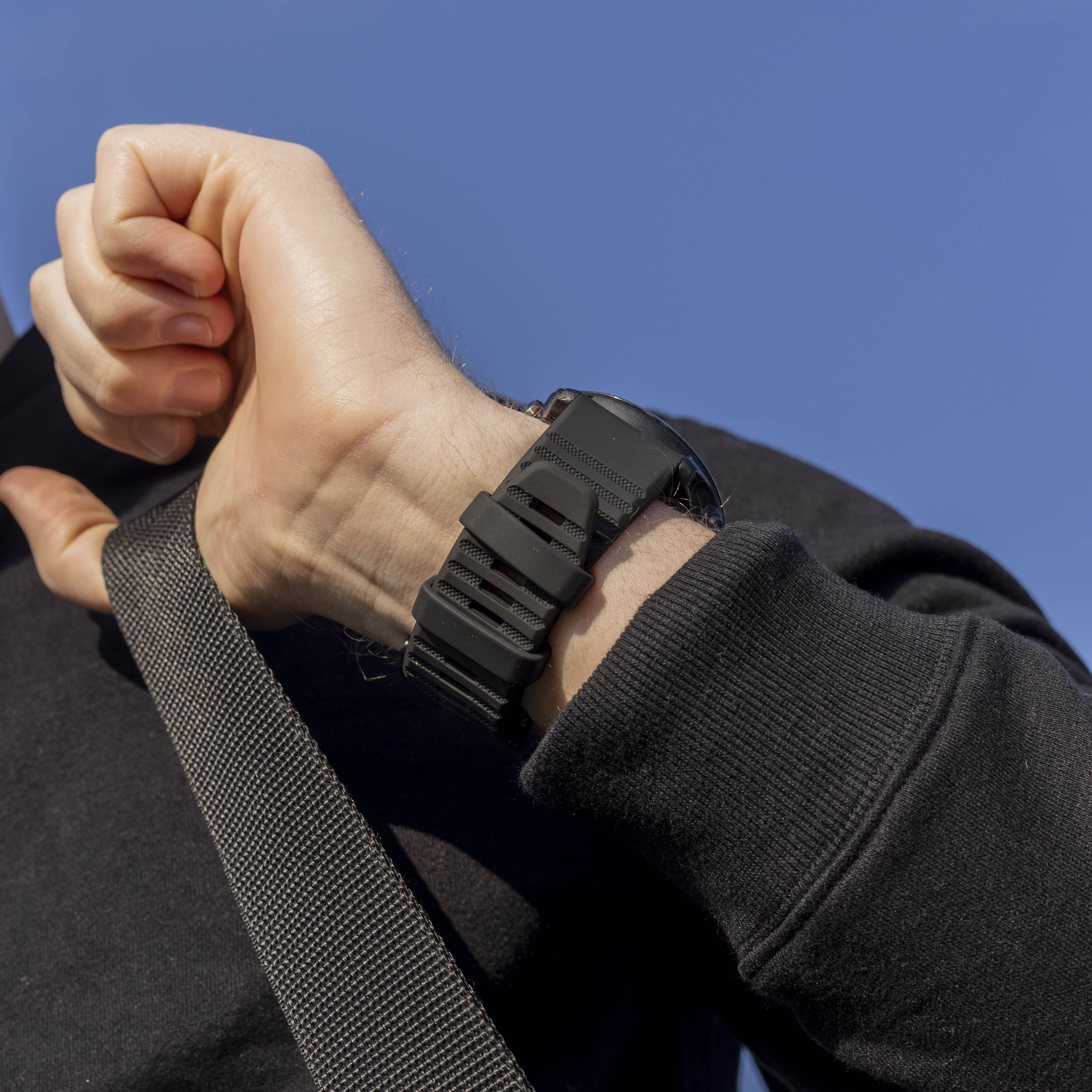 Bandz Garmin Fenix ​​5x/6x Schnallen Silikonarmband (schwarz)