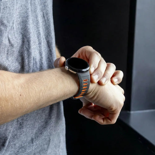 Google Pixel Watch 4 - 45mm Sport Duo Strap (Black/Orange)