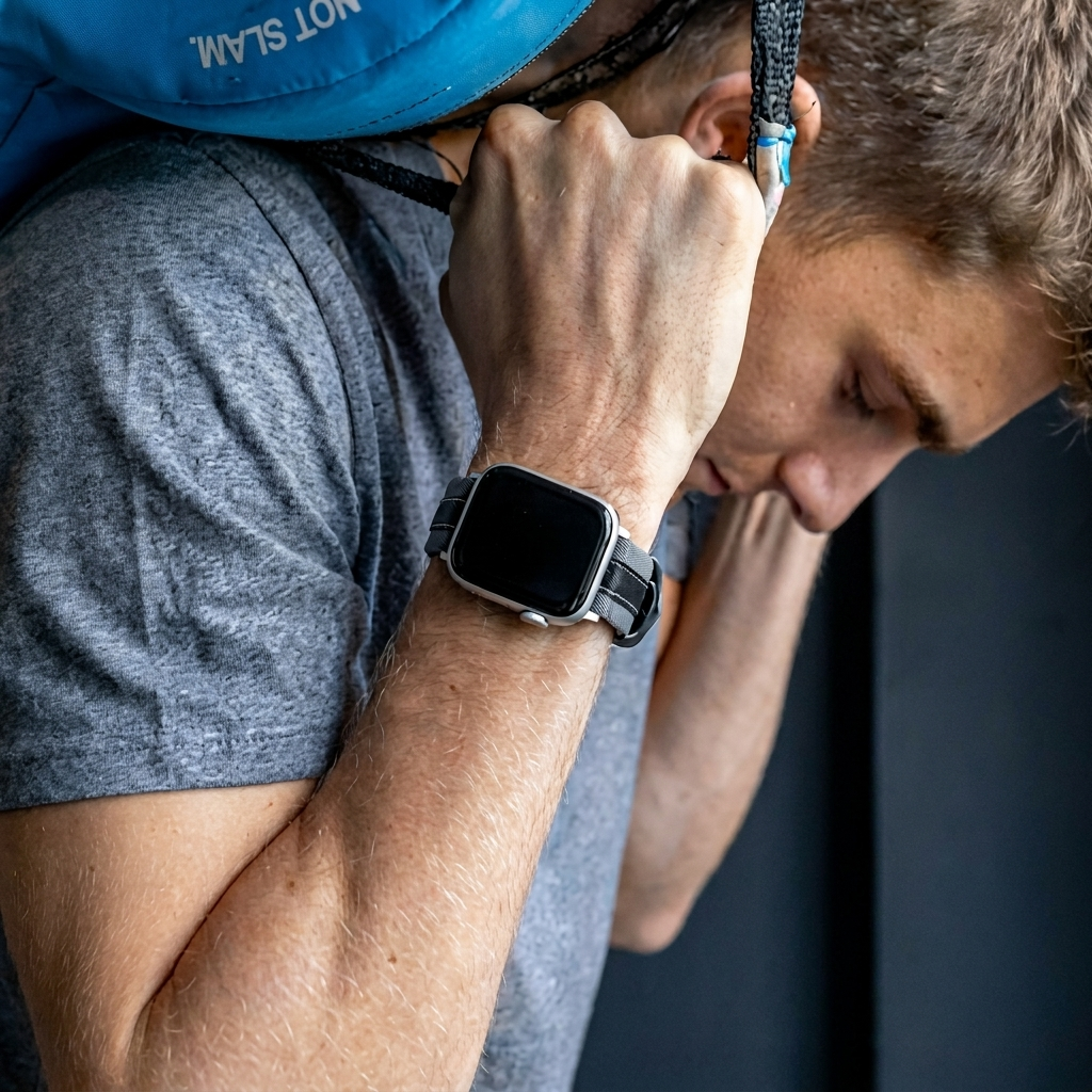 Apple Watch Slim Hybrid Lederarmband (Grau/Schwarz)