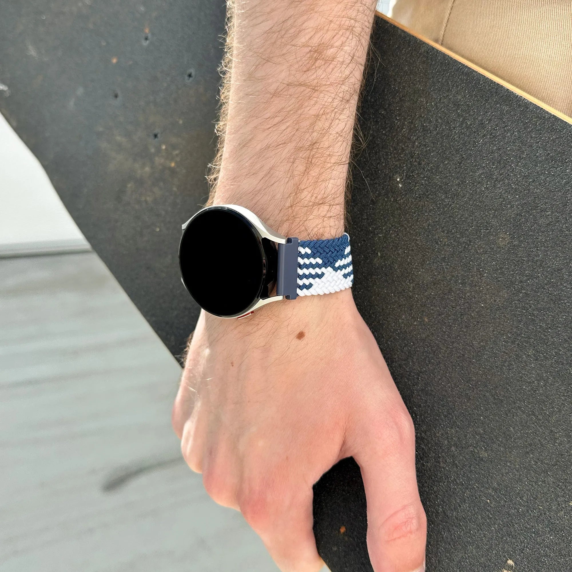 Amazfit GTR Mini Adjustable Braided Strap (Blue/White)