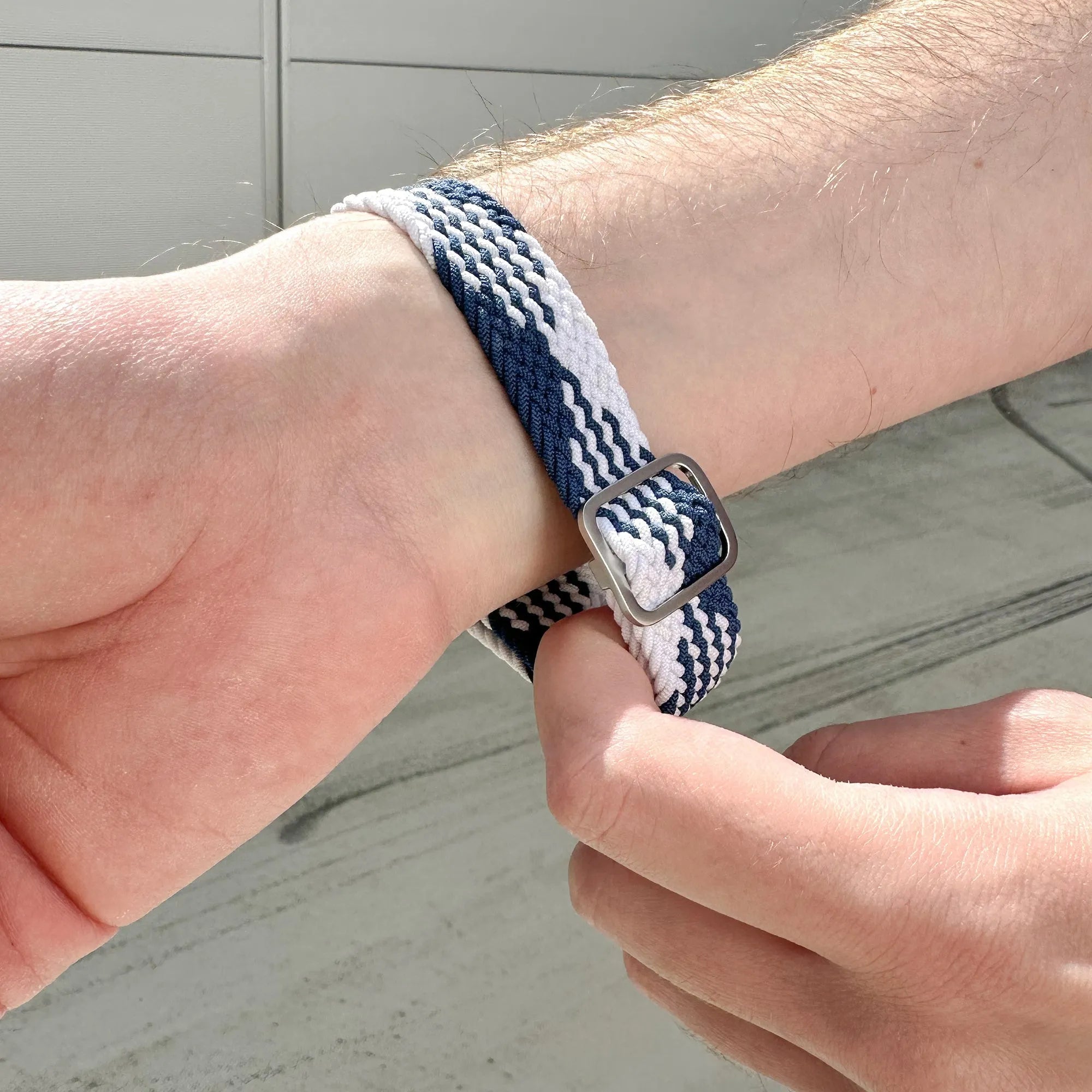 Amazfit GTR Mini Adjustable Braided Strap (Blue/White)