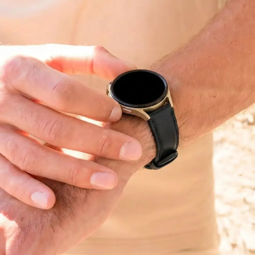 Bandz Xiaomi Amazfit GTS Lederarmband 'Easy Fit' (Schwarz)