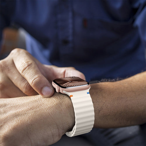 Apple Watch Ultra Wave Silicone Strap (Starlight)