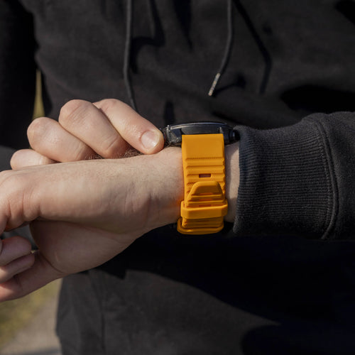 Buckled Silicone Strap, orange, lifestyle photo