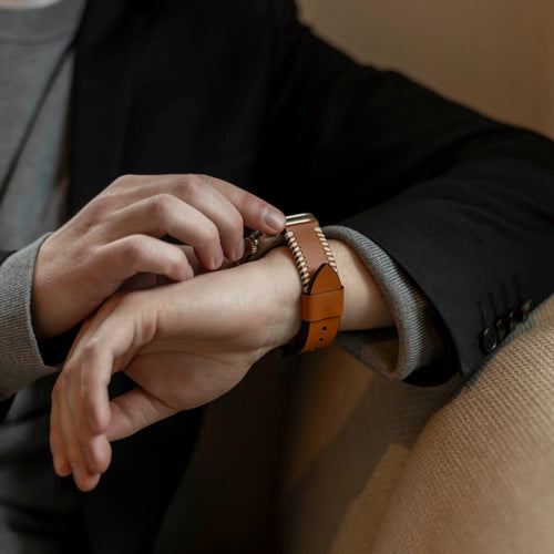 Apple Watch Stitched Lederarmband (Braun)