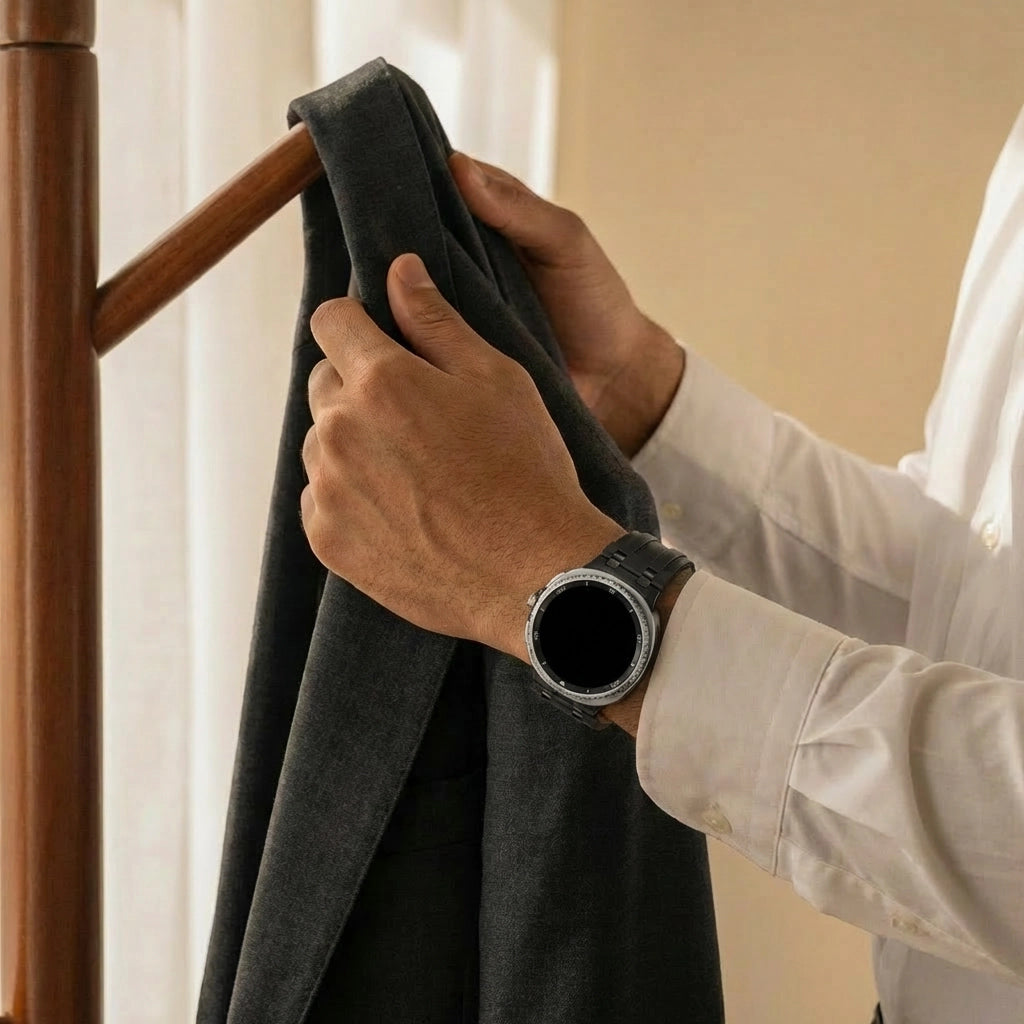 Samsung Galaxy Watch Ultra Solid Leather Strap (Black)