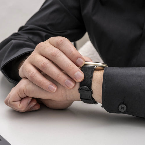 Fitbit Sense Leather Strap (Slim Black)