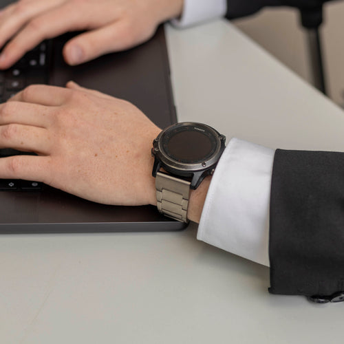 Magnetic Titanium Strap, silver, lifestyle photo