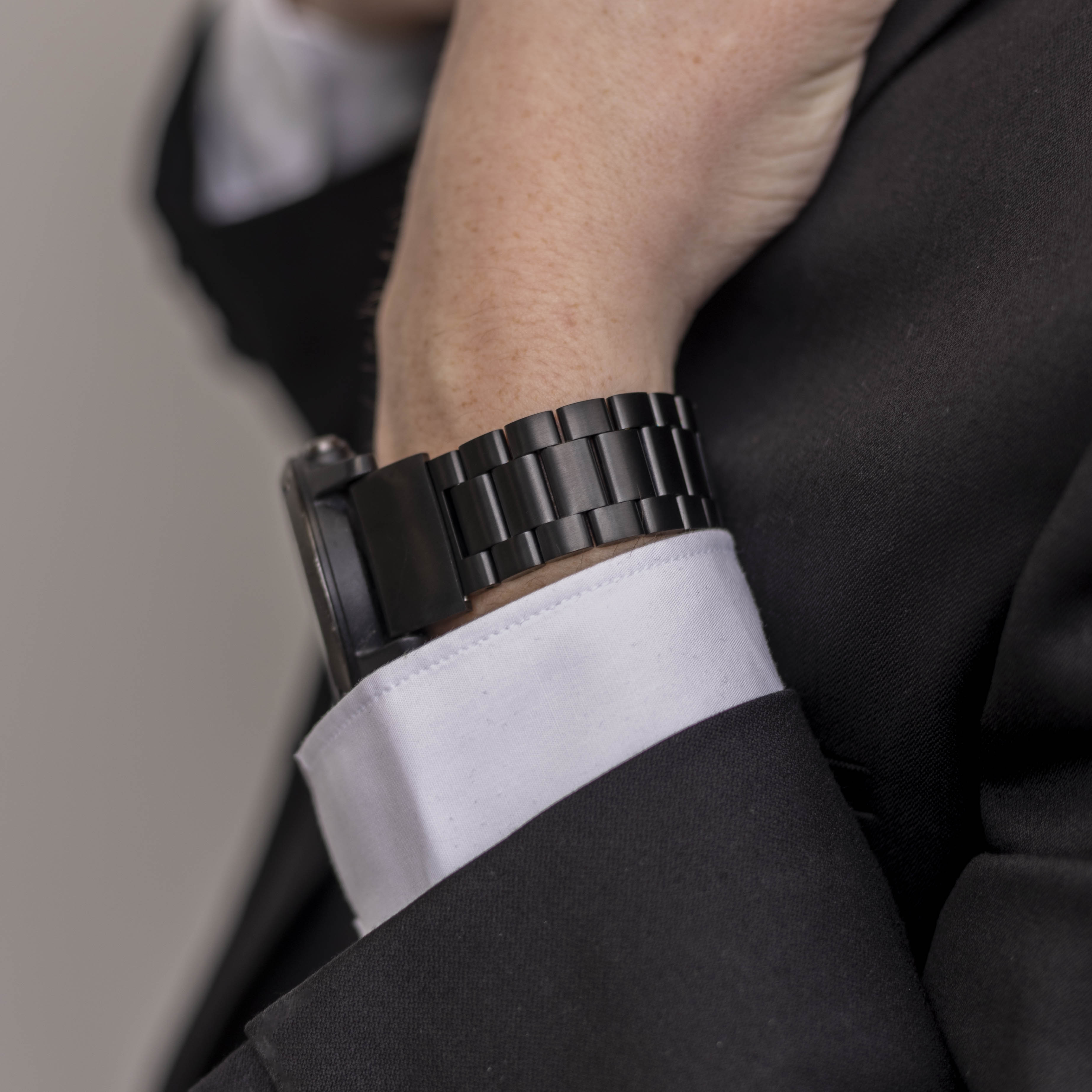 Bandz Garmin Fenix 5x / 6x klassisches Stahlarmband (Schwarz)