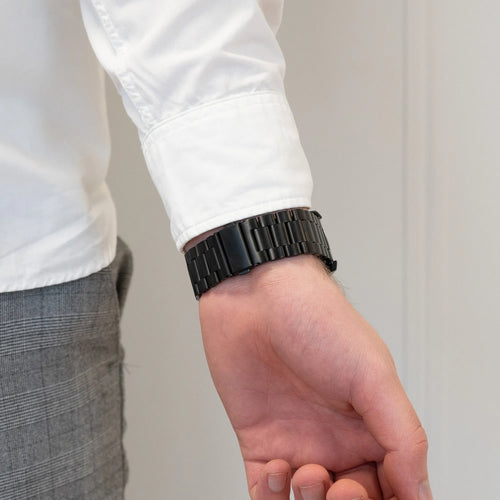 Bandz Bracelet titane avec maillons Oppo Watch X2 (noir)