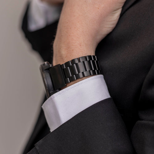 Bandz Garmin Instinct 3 - 50mm Stahlarmband 'Classic' (Schwarz)