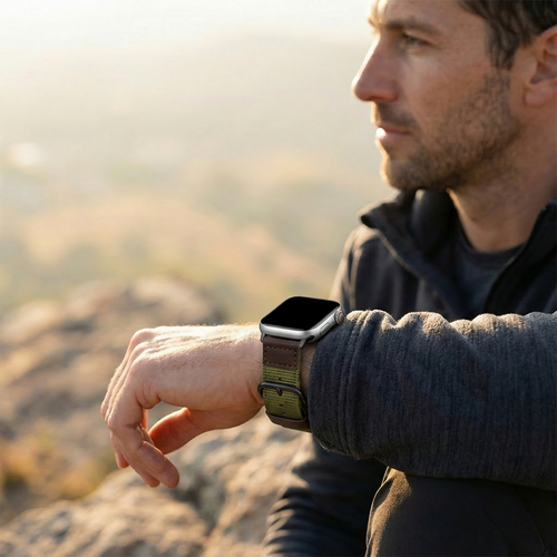 Bracelet canvas Apple Watch Ultra (vert militaire)