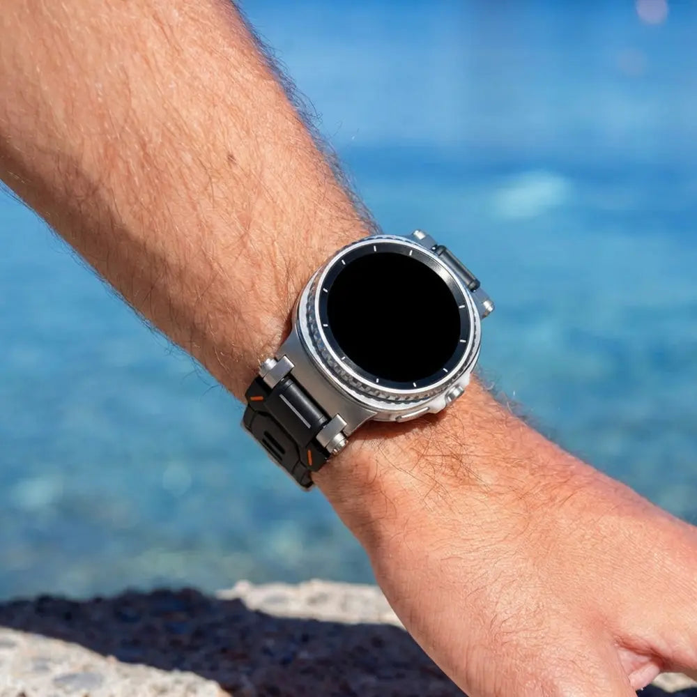 Samsung Galaxy Watch 8 - 40mm 'Explorer' Silicone Strap (Black with Titanium)