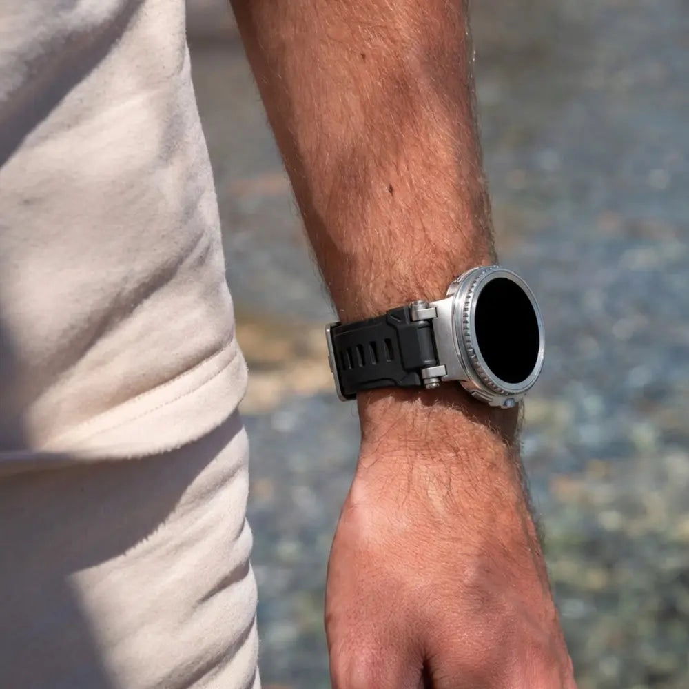 Samsung Galaxy Watch 8 - 40mm 'Explorer' Silicone Strap (Black with Titanium)