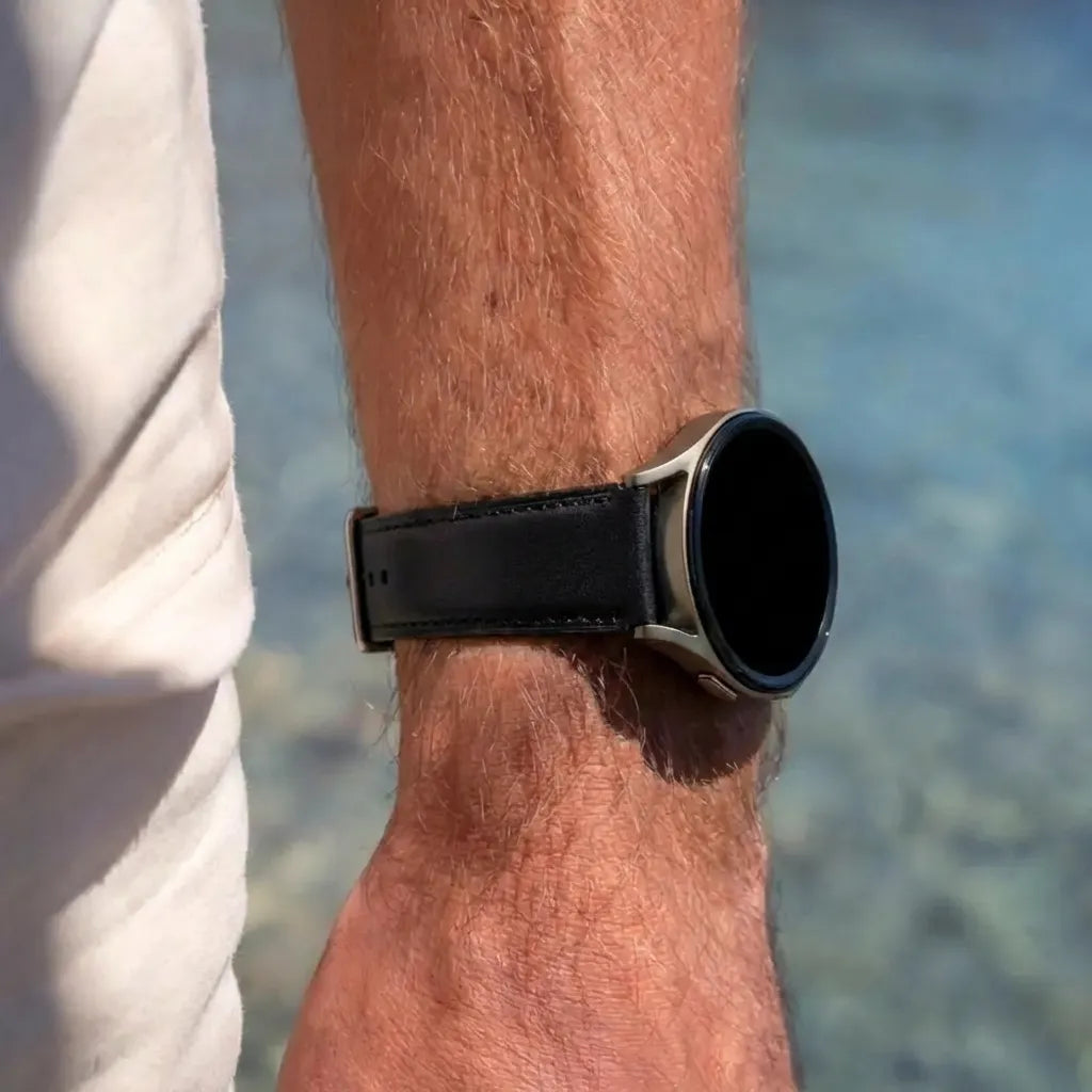 Bandz Xiaomi Amazfit GTS Lederarmband 'Easy Fit' (Schwarz)