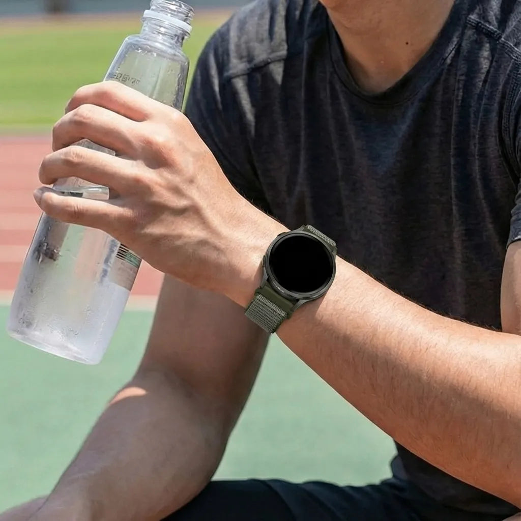 Bandz Garmin Vivomove HR Nylon Loop Armband (Olivgrün)