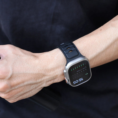 Bracelet silicone outdoor pour Apple Watch (noir/noir)