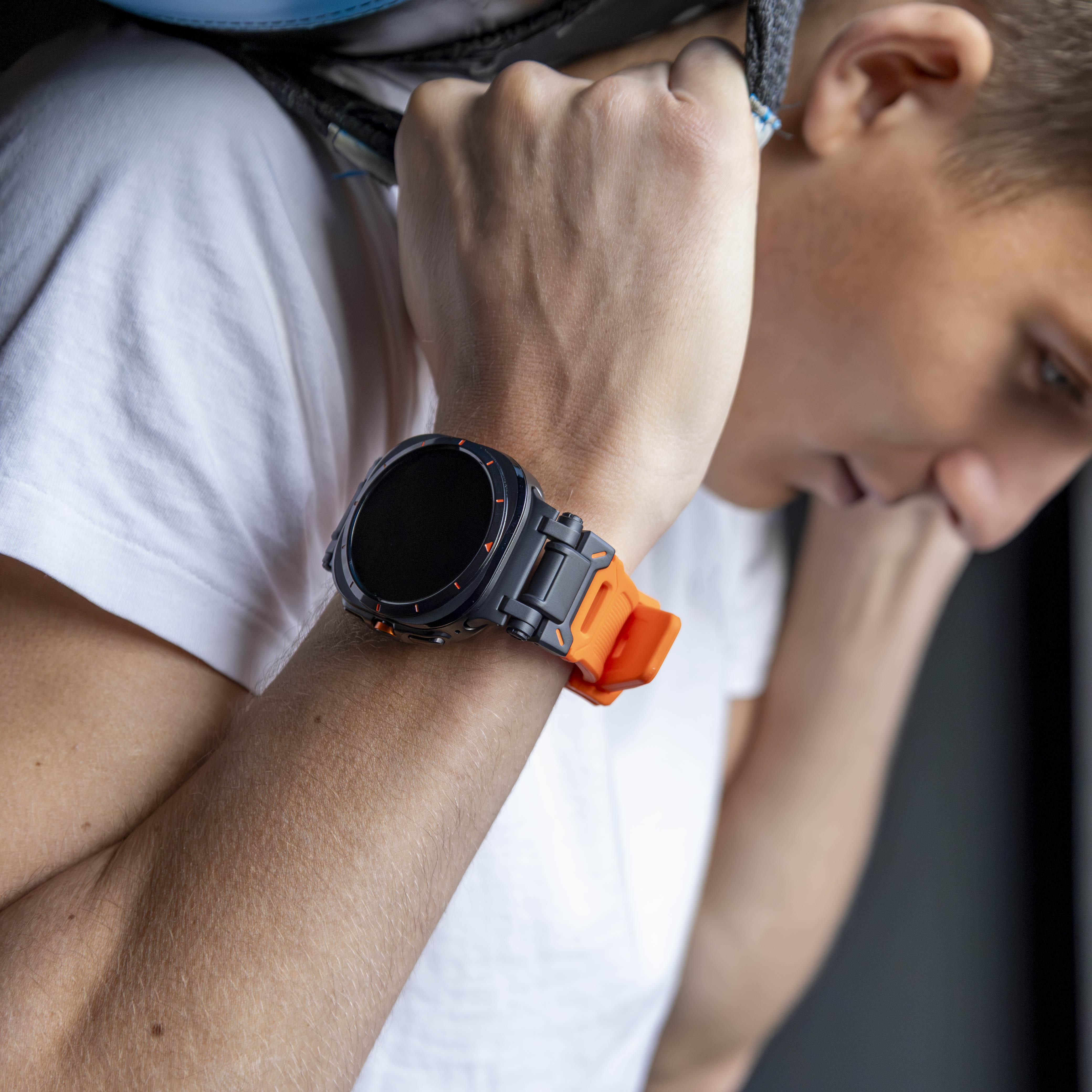 Correa de TPU 'Explorer' Samsung Galaxy Watch Ultra (naranja con negro) 